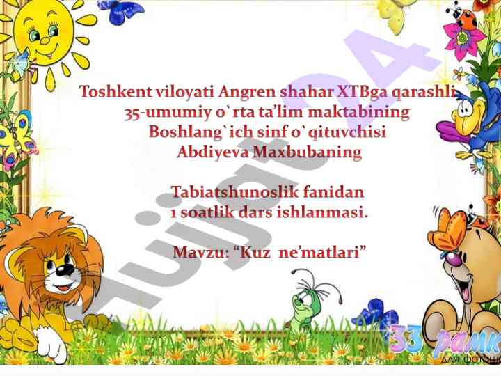 Oltin kuz mavzusida dars ishlanmasi