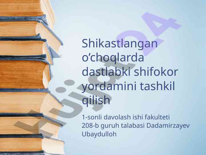 O’choqlarda dastlabki shifokor yordamining tashkili
