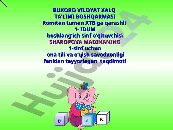 Barkamol yosh avlod uchun ona tili taqdimoti