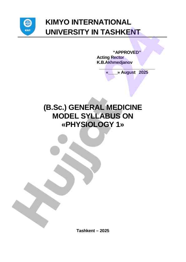 General medicine model syllabus on physiology 1