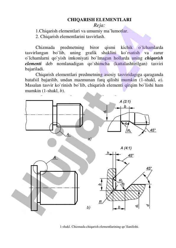 Chiqarish elementlari va umumiy ma’lumotlar