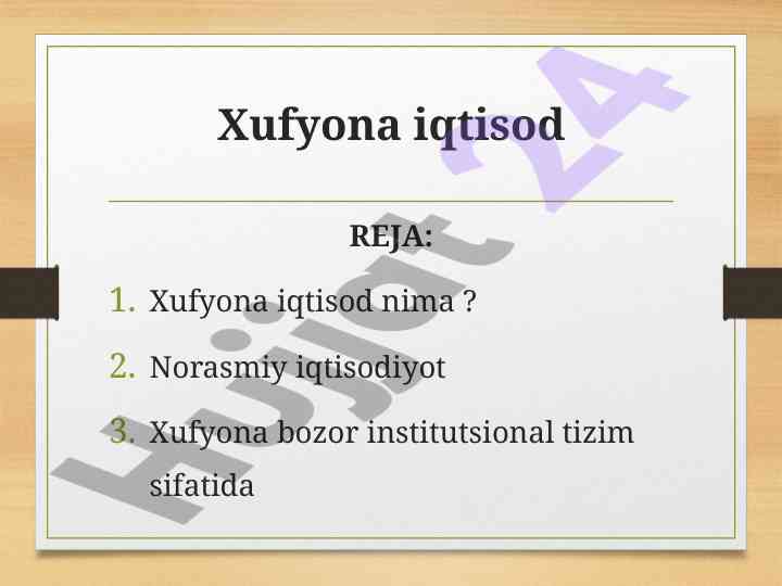 Xufyona iqtisodiyat tahlili va uning asosiy unsurlari