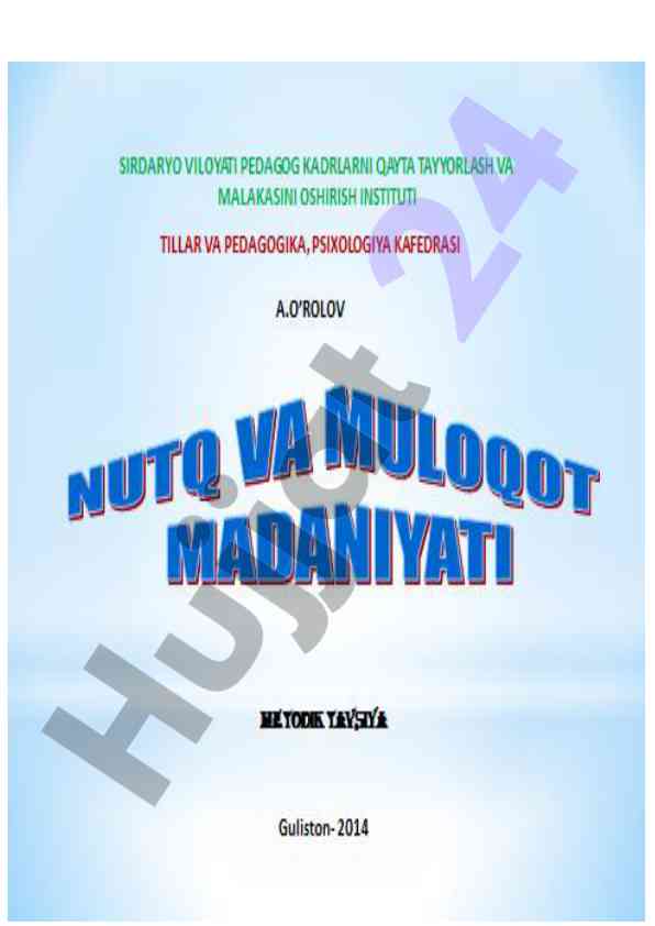 Nutq madaniyati va fikrni ifodalash bo‘yicha tavsiyalar