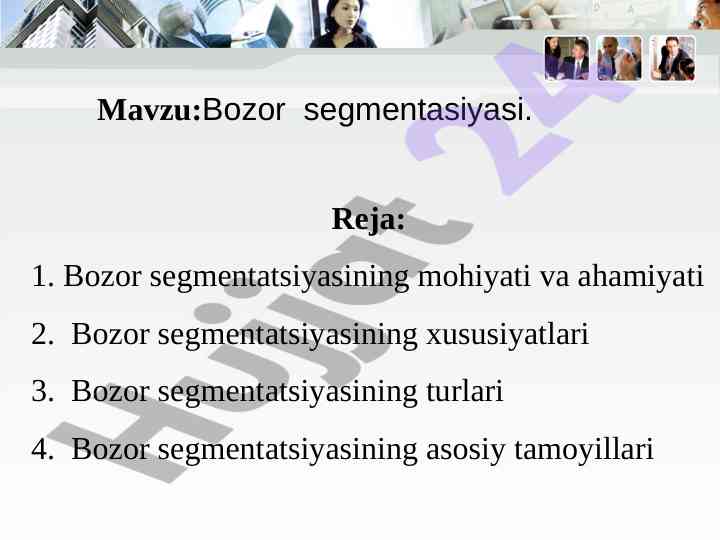 Bozor segmentatsiyasi tahlili va ahamiyati