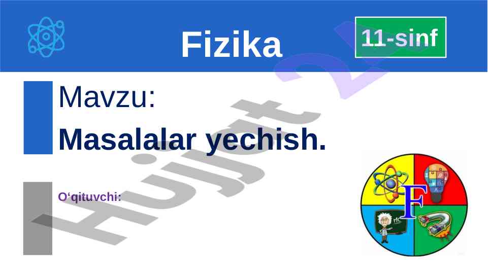 Fizika testlari va masalalar yechish