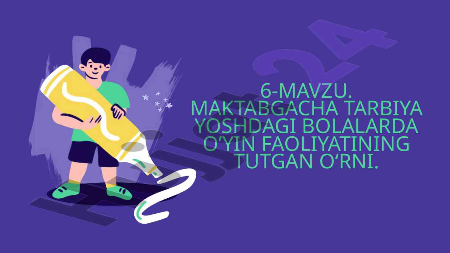 Maktabgacha tarbiya yoshdagi bolalarda o'yin faoliyati