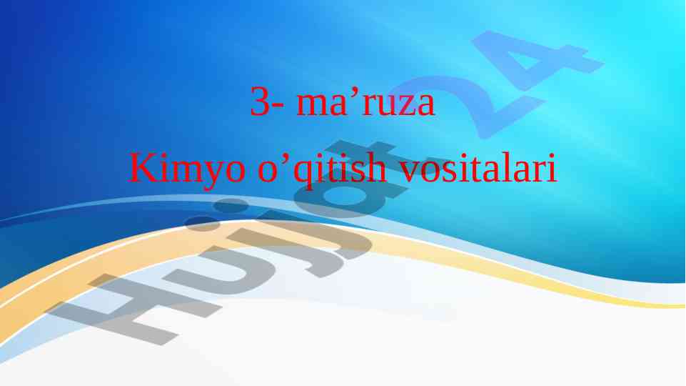 Kimyo o‘qitish vositalari va maktab kovineti