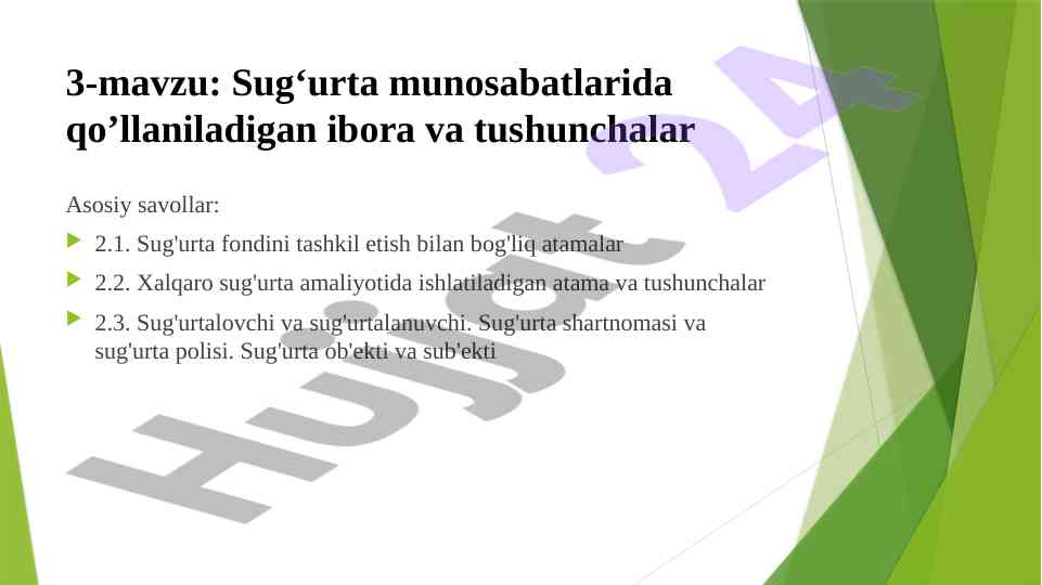 Sug‘urta munosabatlari bo‘yicha qo‘llanma