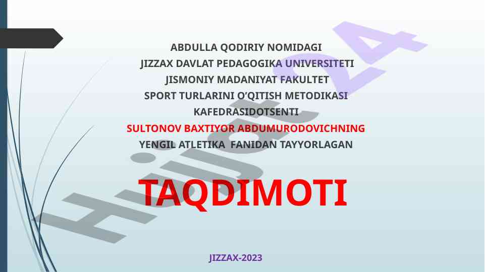 Yengil atletika musobaqalari tashkil etish metodikalari