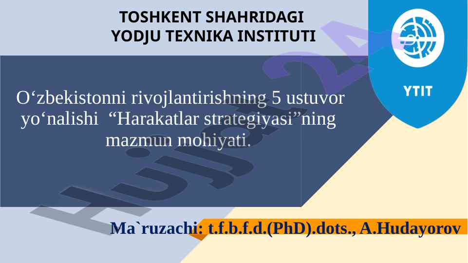 O‘zbekistonni rivojlantirishning ustuvor yo‘nalishlari