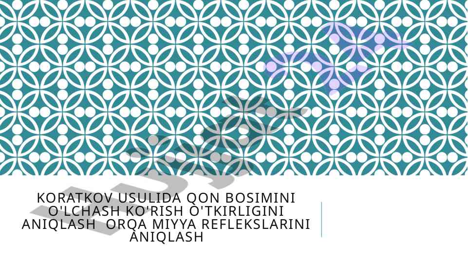 Koratkov usulida qon bosimini o'lchash usullari