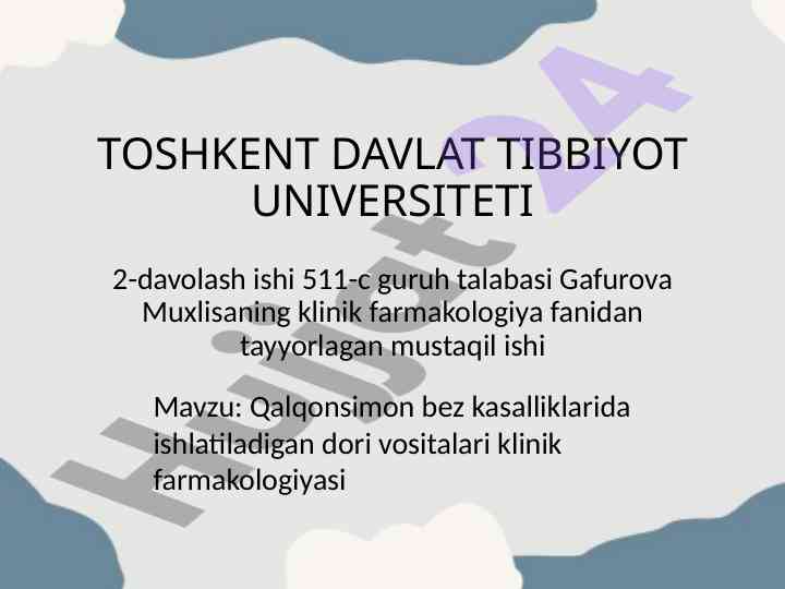 Qalqonsimon bez kasalliklarida dori vositalari