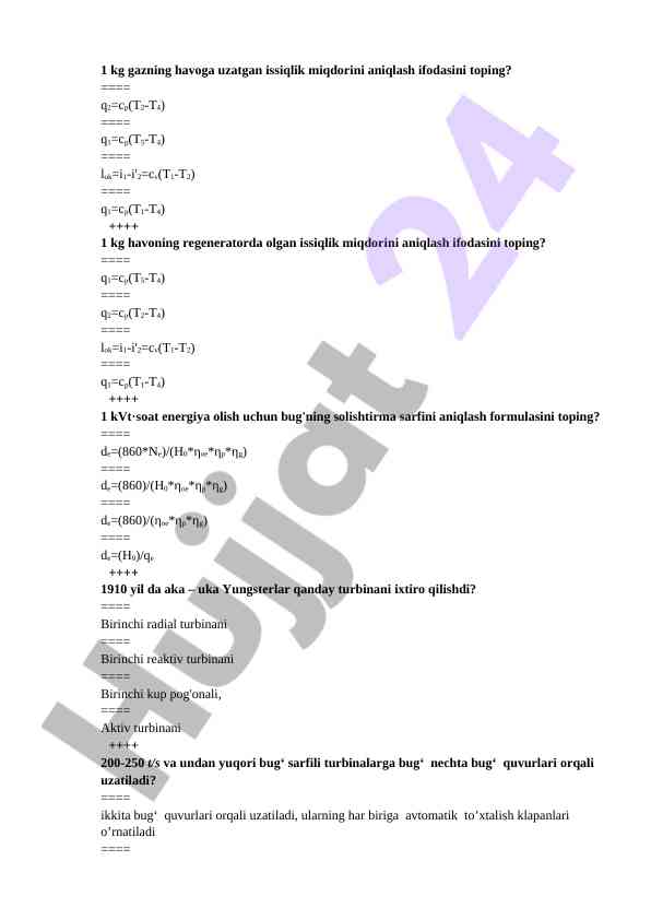 Issiqlik miqdorini aniqlash formulalari