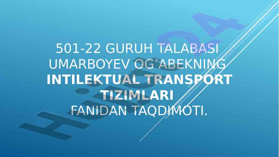 Intellektual transport tizimlari: park vs haydash