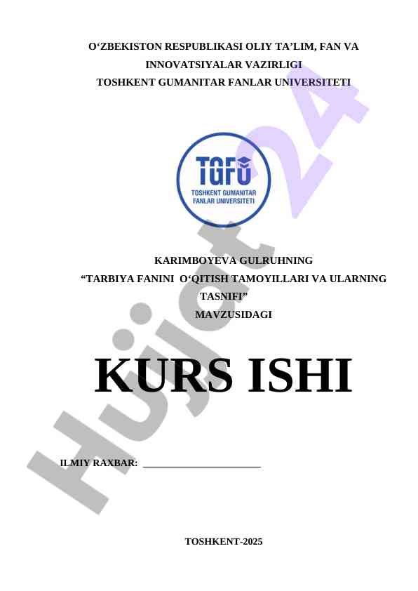 Tarbiyaviy Fanini Oʻqitish Tamoyillari