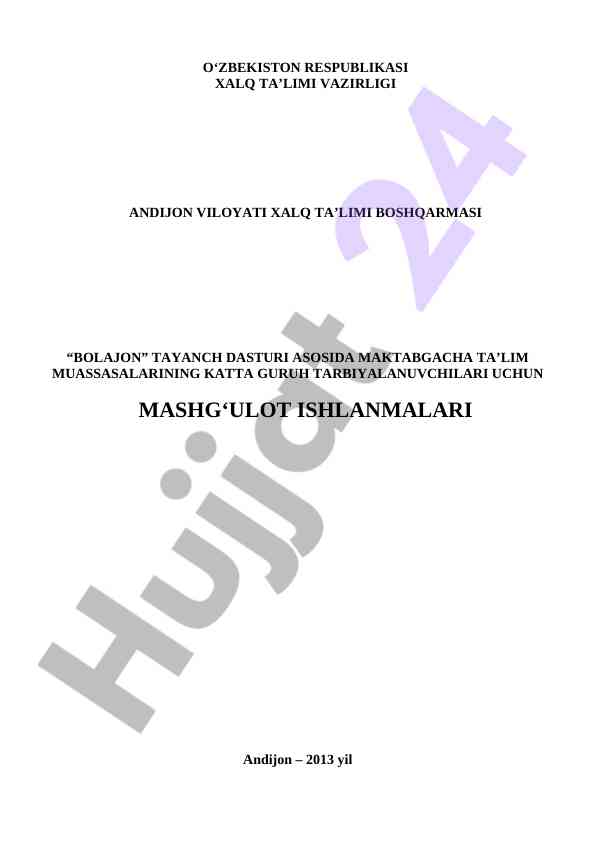 Yoz fasli maktabgacha ta'lim mashg'uloti