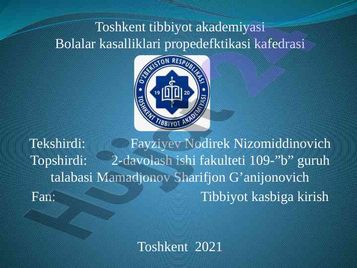 Sog’lom bolani chiniqtirish usullari