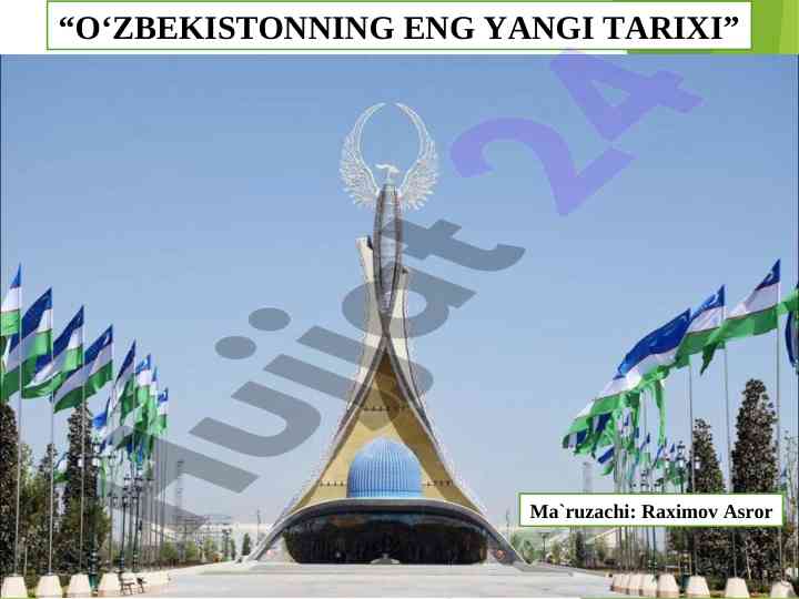 O‘zbekistonning eng yangi tarixi maqolalari taqdimoti