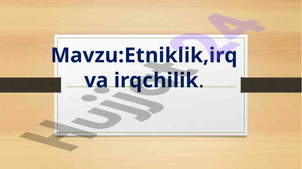 Etniklik, irq va irqchilik: tarixiy tahlil