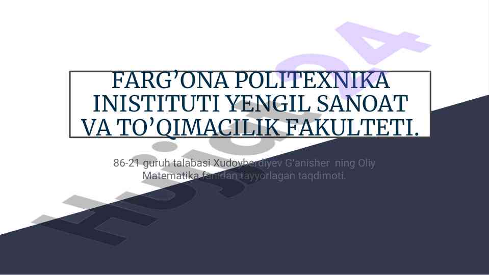 Chiziqsiz korrelyatsion bog'lanish taqdimoti