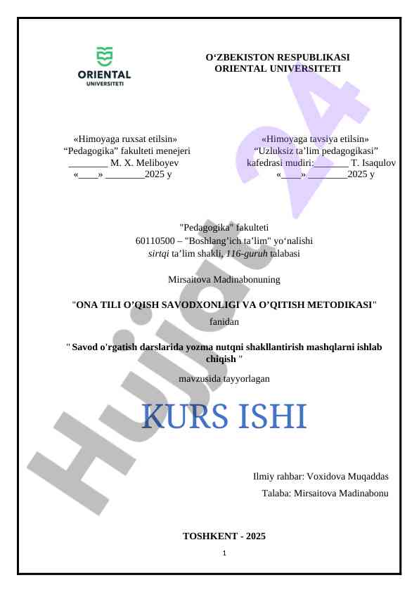 Ona tili o'qish savodxonligi va o'qitish metodika