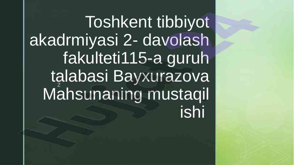 Dori darmonlarni qo’llash usullari va kimyoviy asoslar