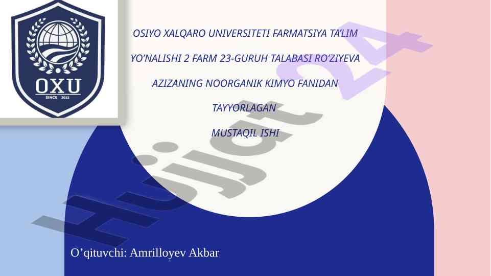Kimyoviy reaksiyalar tartibi va molekulyarligi