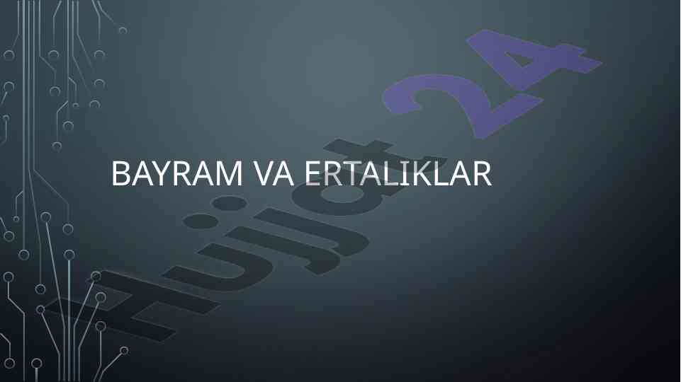 Bayram va ertaliklar tashkil etishning rejalari