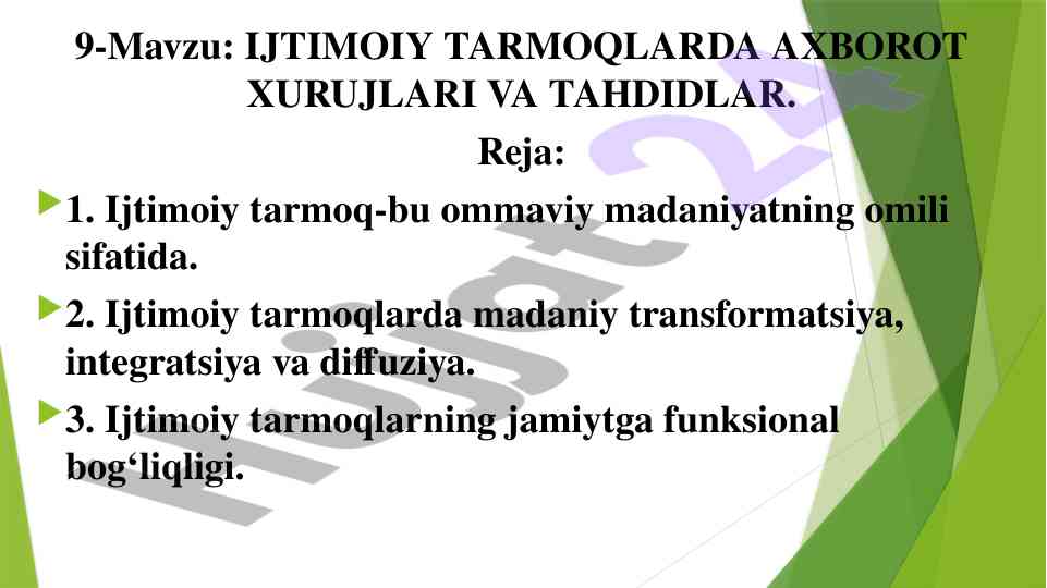 Ijtimoiy tarmoqlarda axborot xurujlari tahlili