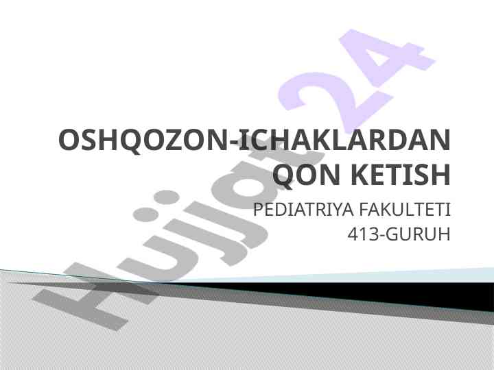 Qon ketishning klassifikatsiyasi va davolash usullari