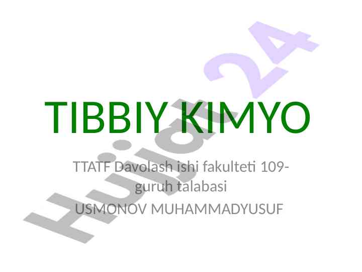 Kriminalistikada kimyoning o'rni va ahamiyati
