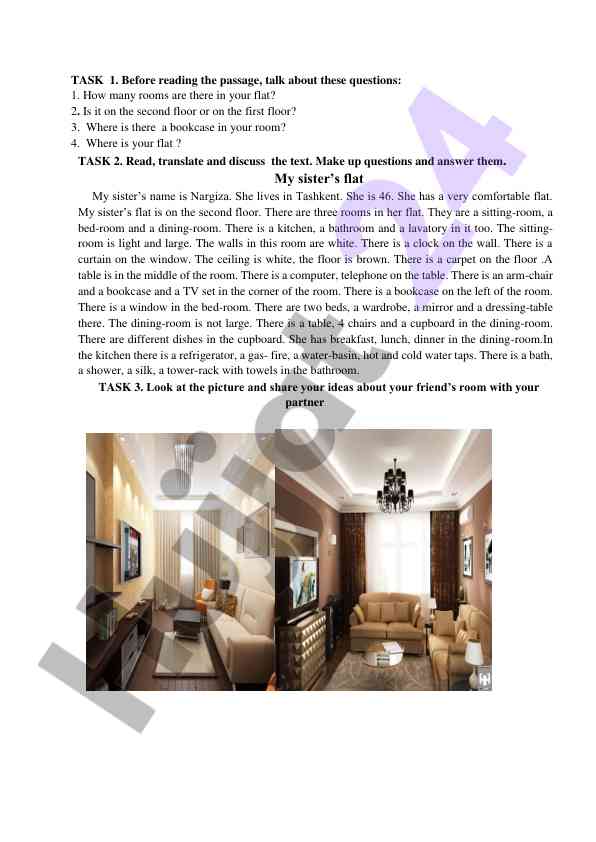 Flat description and room arrangement