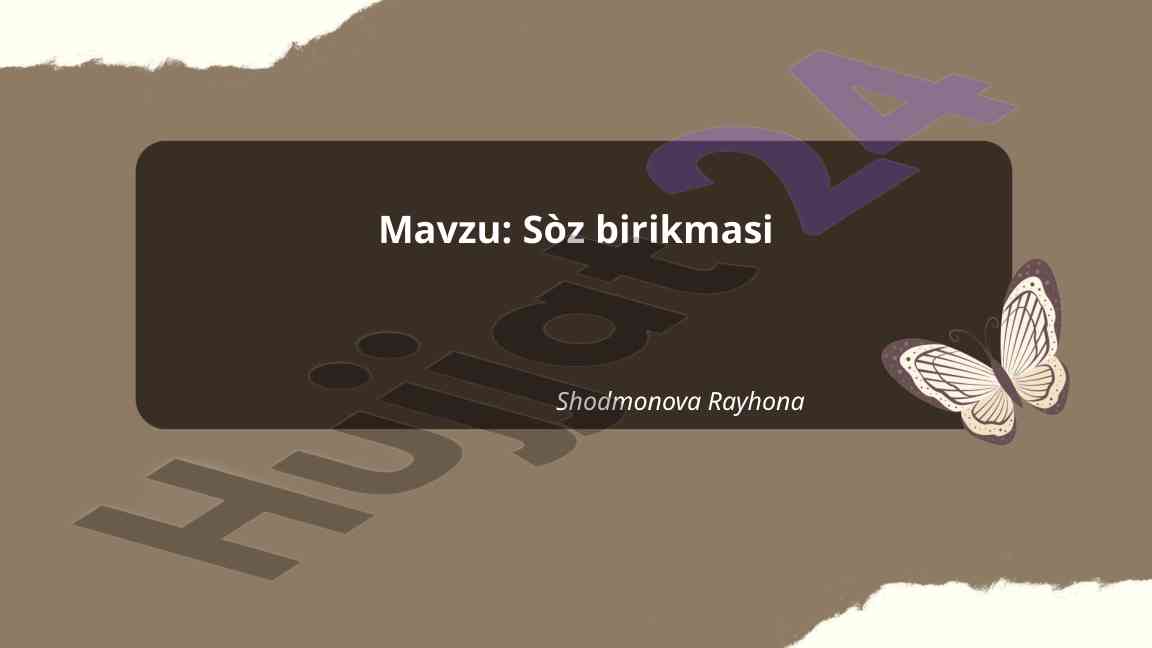Sòz Birikmalari Turlari Va Tuzilishi