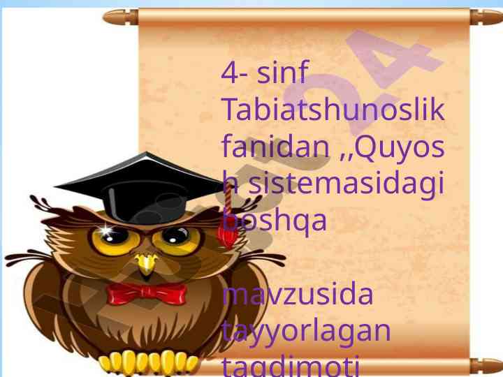 Quyosh sistemasidagi osmon jismlari taqdimoti