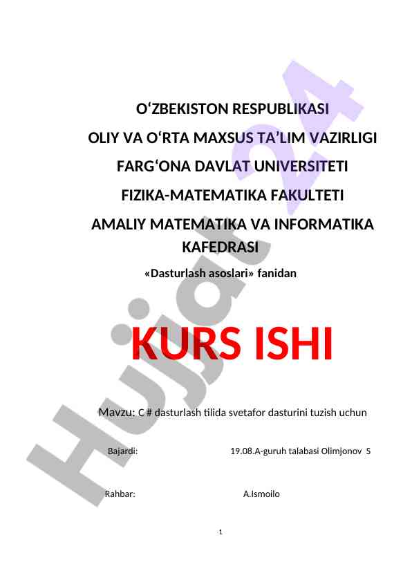 C# dasturlash tilida svetafor dasturini tuzish