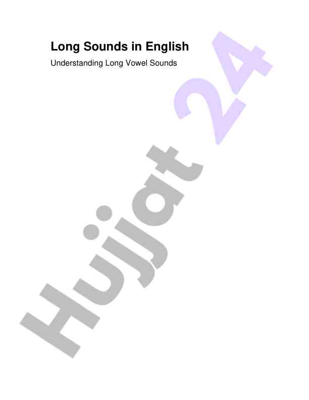 Understanding long vowel sounds in english
