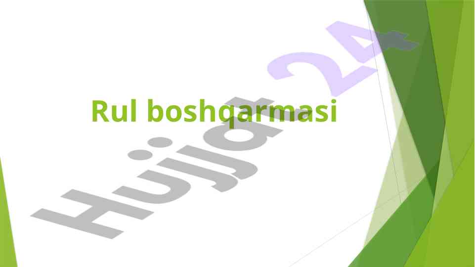 Rul boshqarmasi mexanizmlari va ularning vazifalari