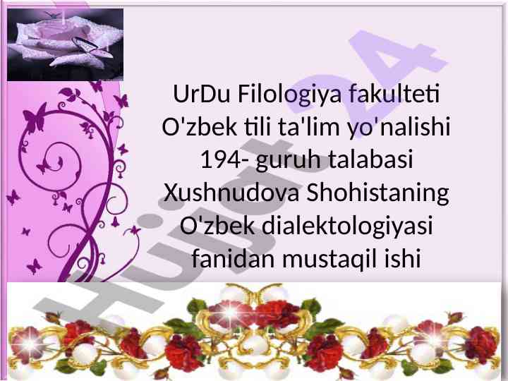 O'zbek dialektologiyasi: professor y.d.polivanov tasnifi