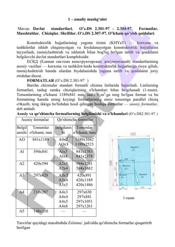 Amaliy mashg‘ulot davlat standartlari haqida
