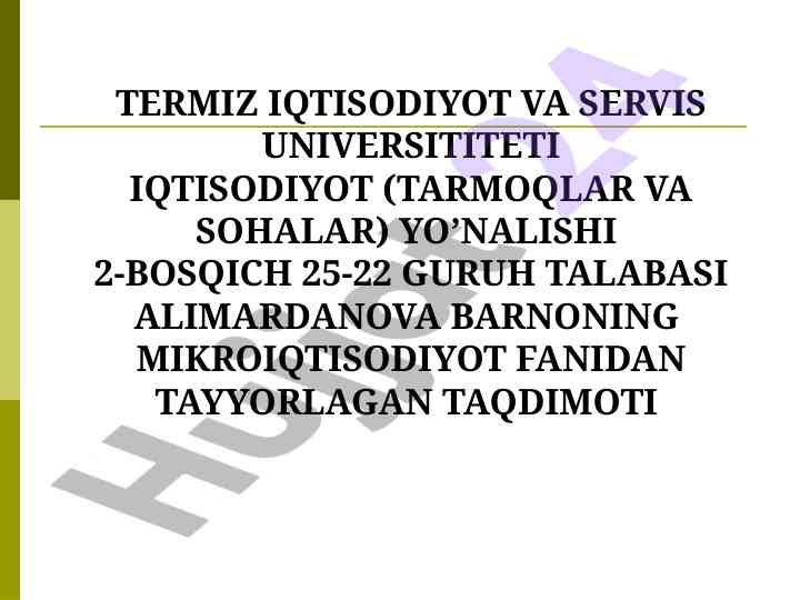 Talab va taklif tahlili asoslari