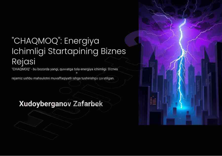 Energiya ichimligi startapining biznes rejasi