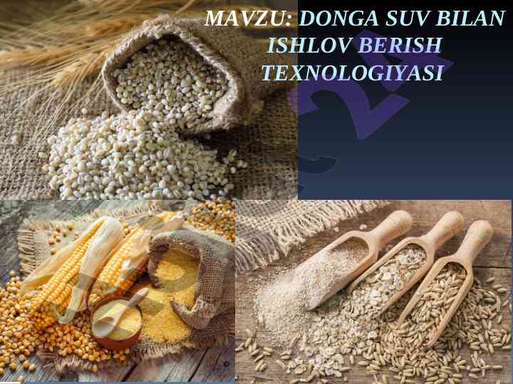 Donga suv bilan ishlov berish texnologiyasi