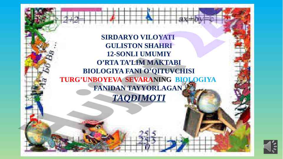 Dorivor va zaharlik o’simliklar taqdimoti