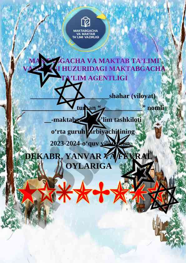 Maktabgacha ta’lim tashkilotida faoliyatlar hisoboti