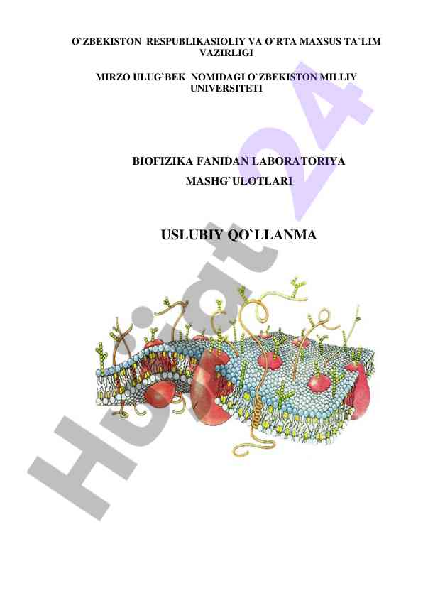 Biofizika fanidan laboratoriya mashg‘ulotlari qo‘llanma