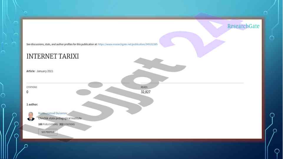 Internet tarixi va rivojlanishi tajribalari