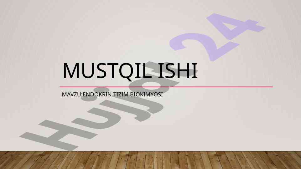 Endokrin tizim biokimyosi haqida mustaqil ish