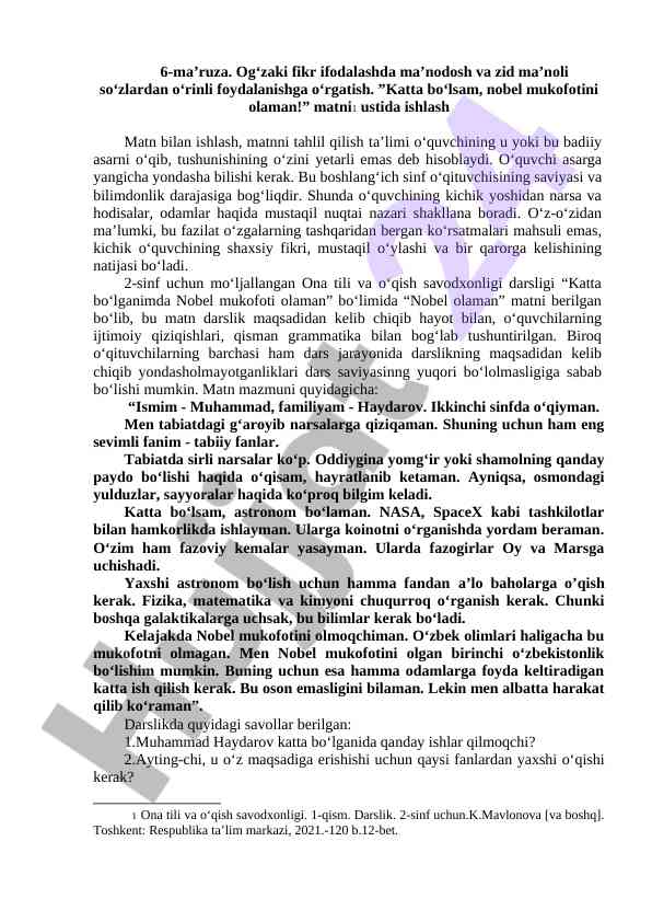 Og‘zaki fikr ifodalashda foydalanish
