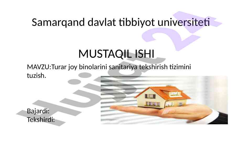 Turar joy binolarini sanitariya tekshirish tizimi
