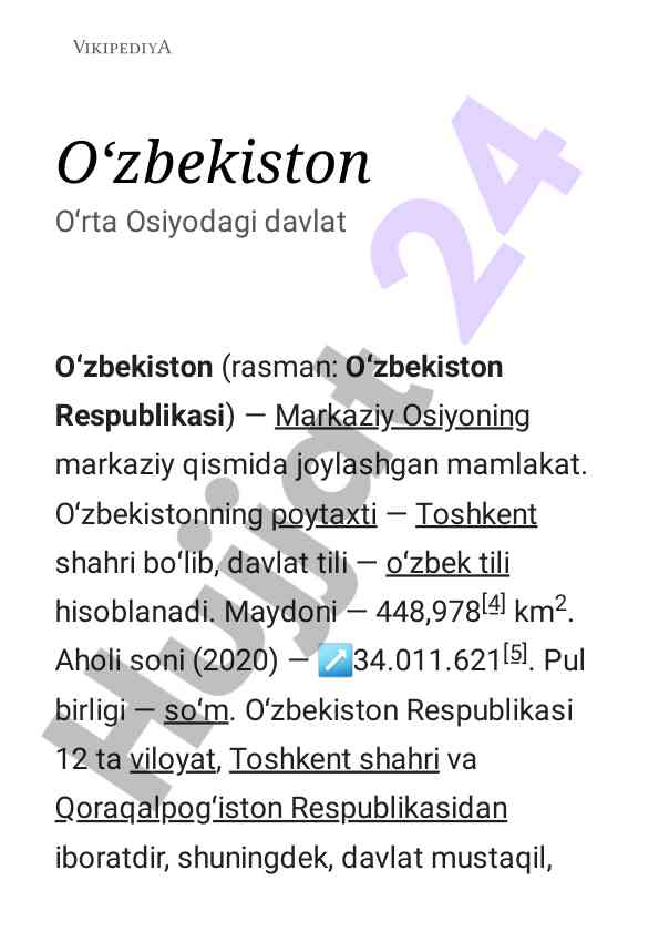 Oʻzbekiston respublikasi tarixi va iqtisodiyoti